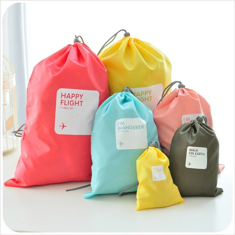 4 Piece Waterproof Drawstring Travel Bag Set