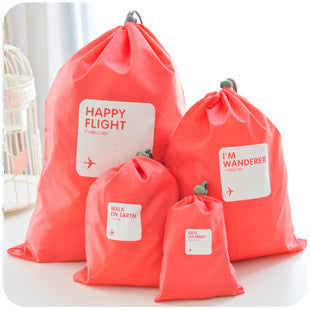 4 Piece Waterproof Drawstring Travel Bag Set