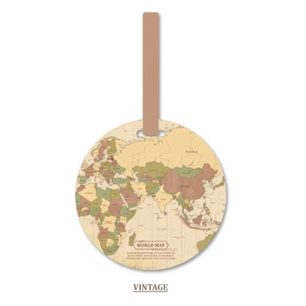 World Map Luggage Tag