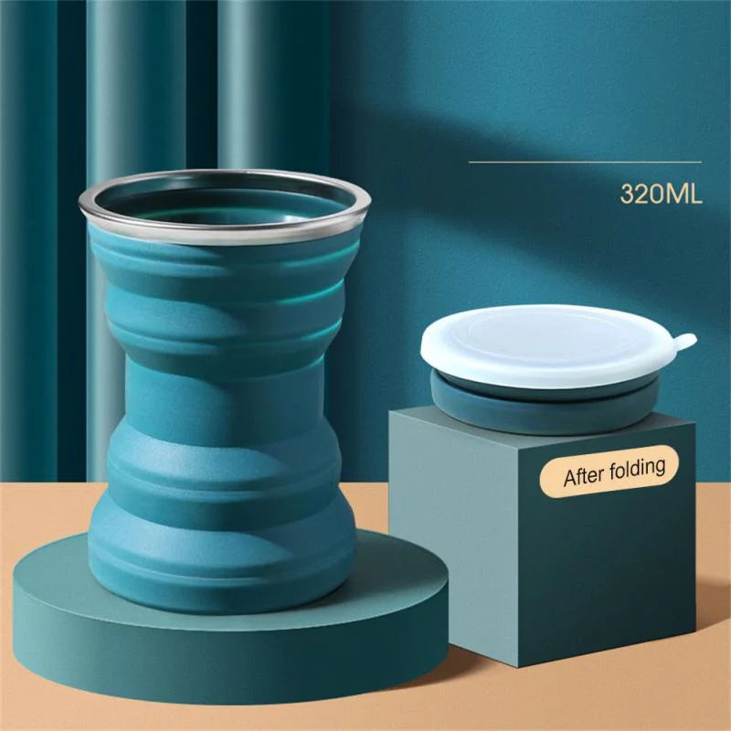 Portable Silicone Foldable Cup With Lid