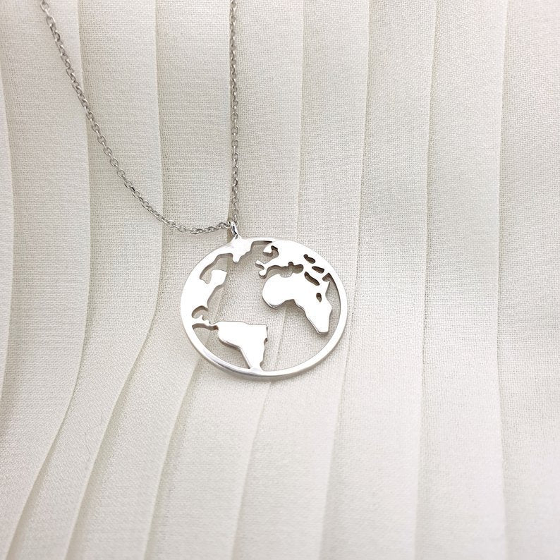 World Map Necklace