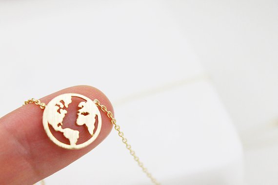 World Map Necklace